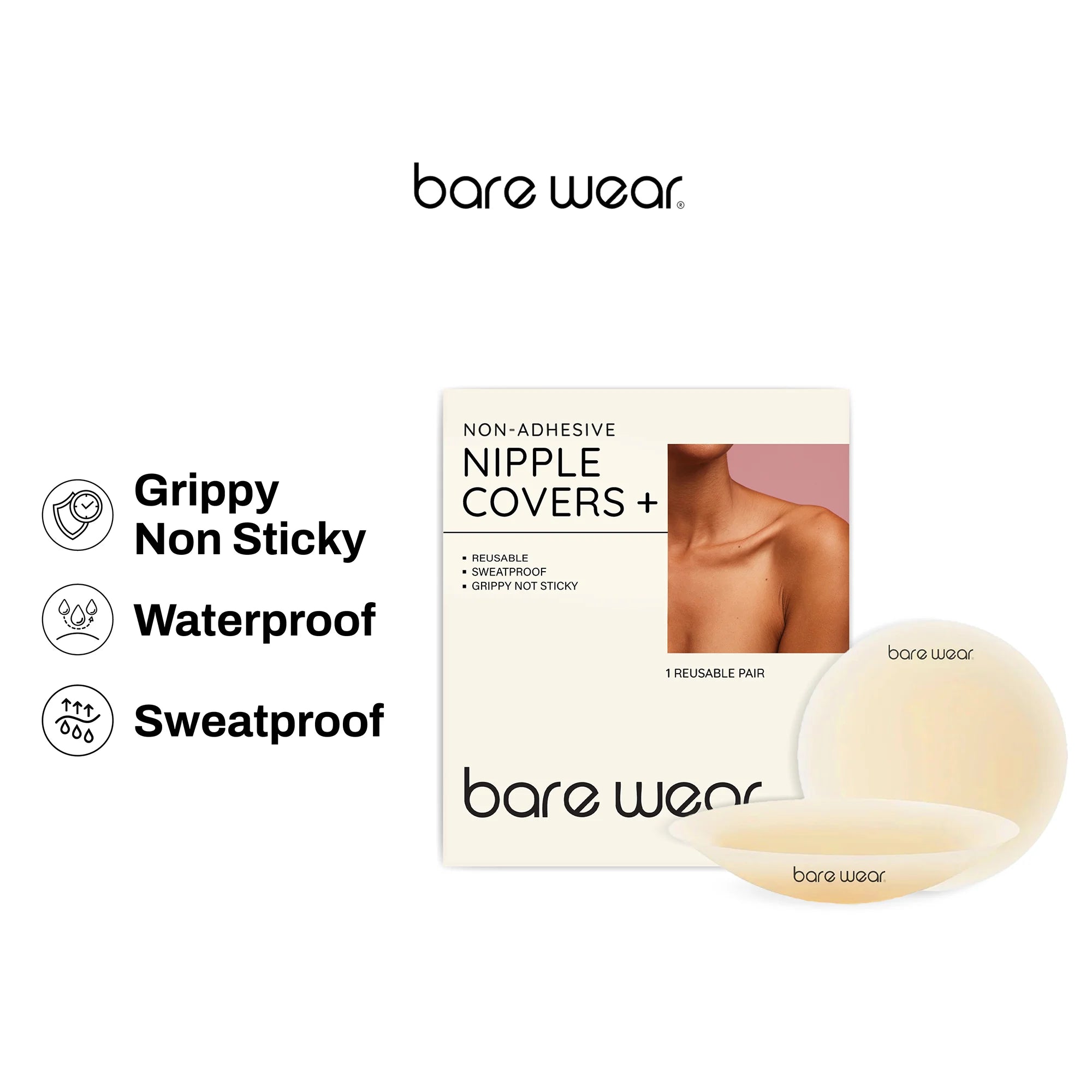 Non-Adhesive Reusable Nipple Covers + (10 cm)