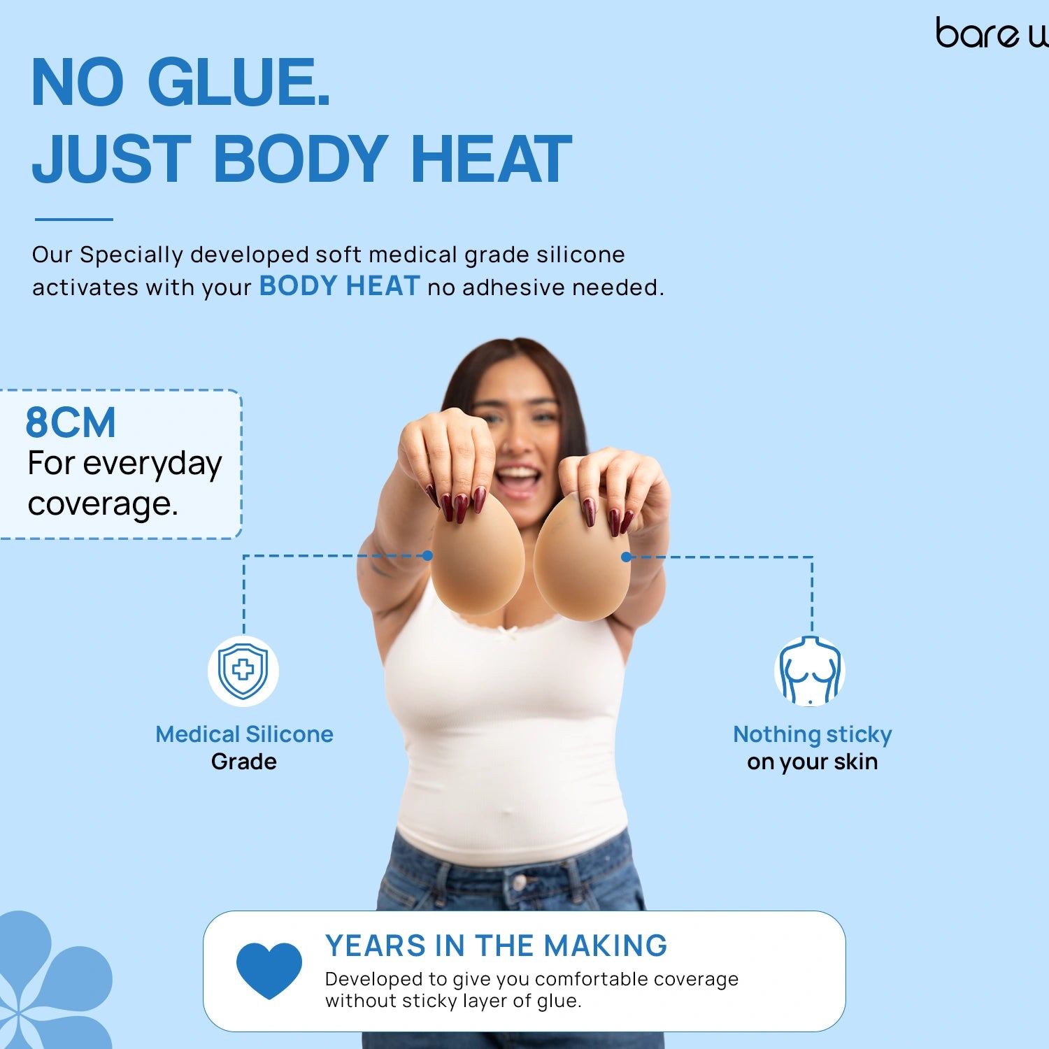 Non-Adhesive Reusable Nipple Covers (8 cm)