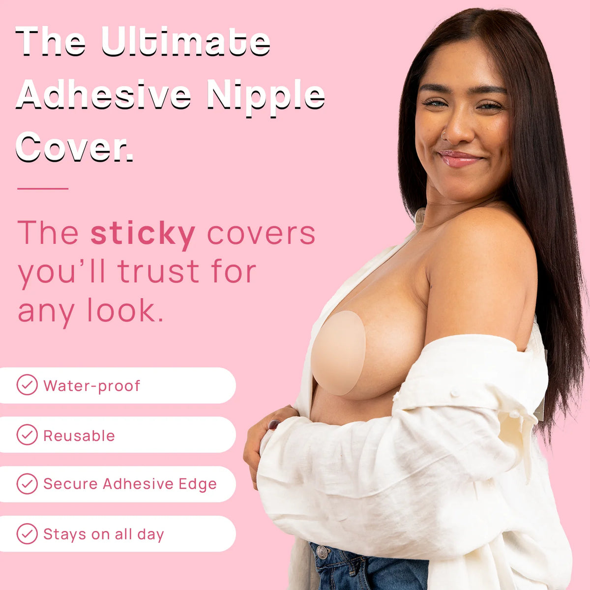 Adhesive Reusable Silicone Nipple Covers (13cm)