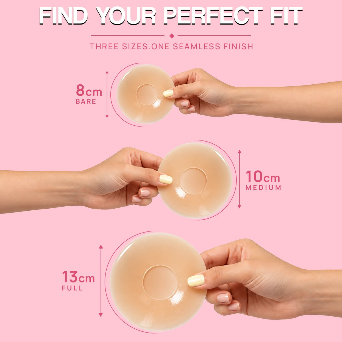 Adhesive Reusable Silicone Nipple Covers (13cm)