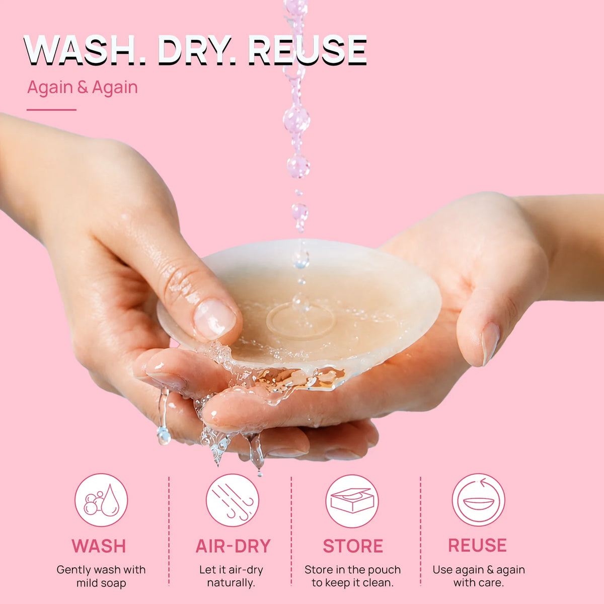 Adhesive Reusable Silicone Nipple Covers (13cm)